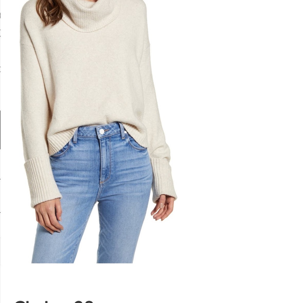 Chelsea28 Beige oatmeal cowl neck sweater XL